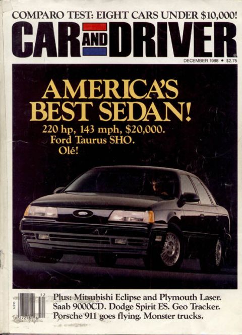 1993 Ford Taurus - December 1988 Car and Driver magazine cover highlights the Ford Taurus SHO as America's Best Sedan.