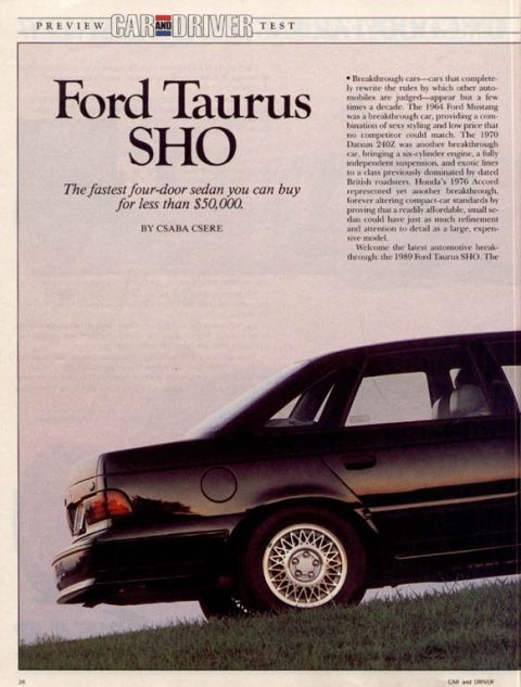 1993 Ford Taurus - This article discusses the 1989 Ford Taurus SHO, highlighting its performance and design.