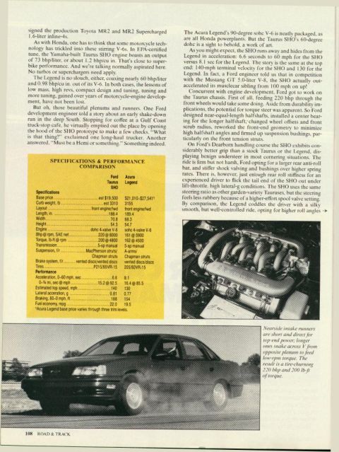 1993 Ford Taurus - A 1993 Ford Taurus SHO is shown in action, demonstrating its performance capabilities on a track.