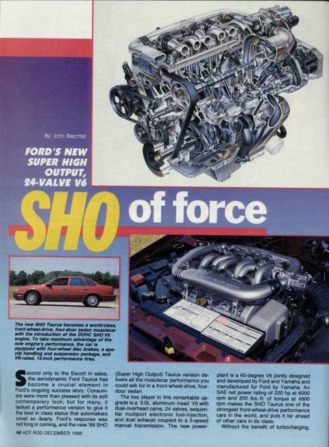 1993 Ford Taurus - Article details Ford's new Super High Output, 24-valve V6 engine.