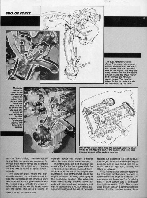 1993 Ford Taurus - Detailed diagrams illustrate the complex workings of a V-engine's internal components and airflow.