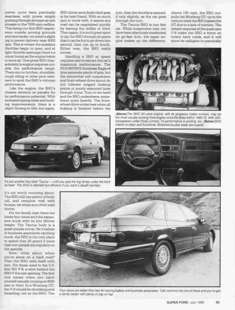 1993 Ford Taurus - The 1993 Ford Taurus SHO sedan is shown from the front 3/4 angle, highlighting its distinctive body style.