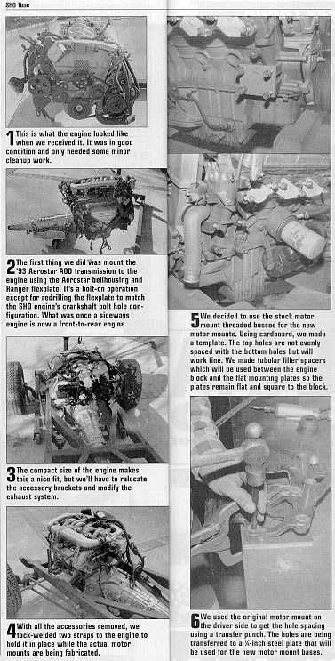 1993 Ford Taurus - This article details the process of modifying an engine, showing its condition and assembly steps.