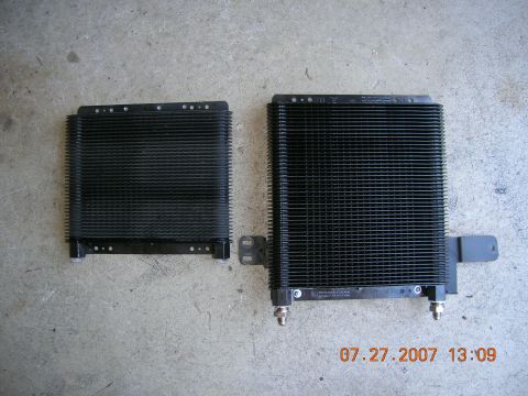 1996 Ford Bronco - Two transmission coolers are shown side-by-side on a concrete surface, with a date stamp of 07.27.2007.