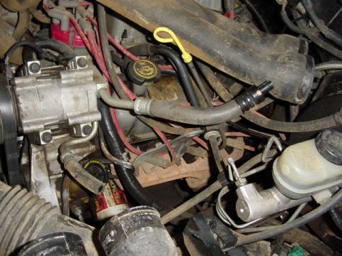 1989 Ford Bronco - Drivers side with everything removed but the hoses