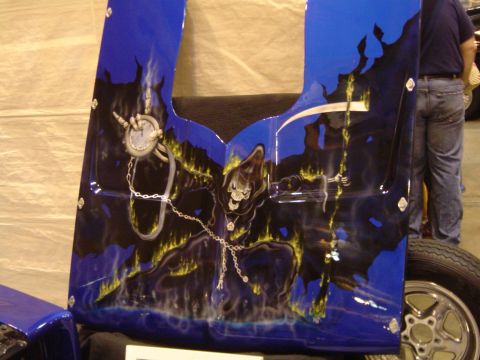 1979 Ford Bronco - Custom airbrushed hood features a grim reaper with a scythe and a pocket watch.