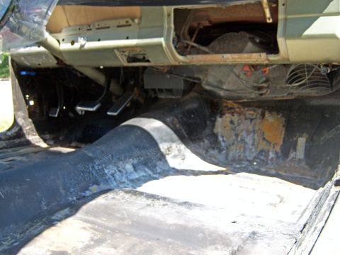 1967 Ford Ranchero - pass side floor after washing out surface rust