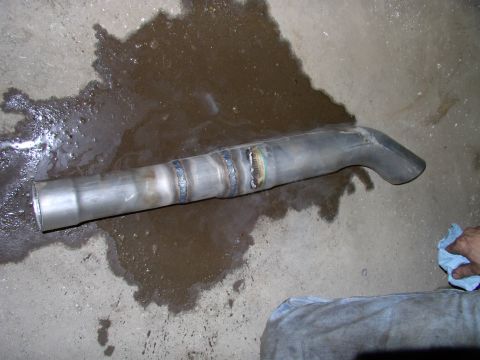1990 Lincoln Town Car - Couldn't resist my resonator style 3" turndown. He liked it too and welded it up to a piece of 2 1/2" and the reducer (okay increaser). Tak…