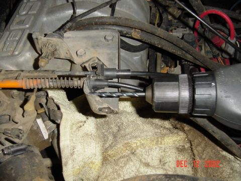 1989 Ford Bronco - Had to drill one hole in the cable bracket