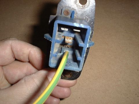 1987 Ford Bronco - You can see the lower connector tap broke off. The resulting short/open from vibration caused the lower part of the plug to suffer a meltdo…
