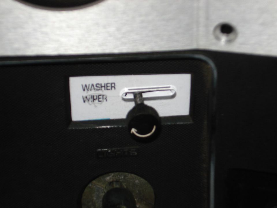 Washer wiper switch with text label