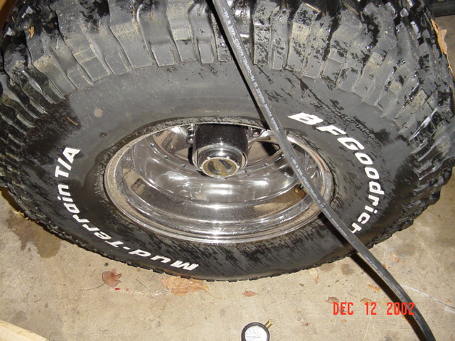 Decided to lower the pressure in one of the 35" tires for a test