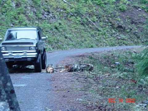 1989 Ford Bronco - Tried to climb one of the logs, but no