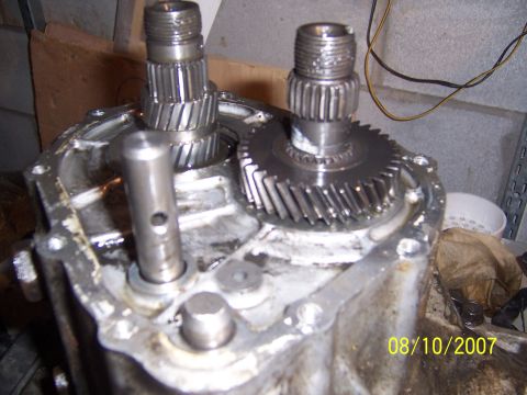 1994 Ford Probe - Close-up view of internal transmission components, showing gears and shafts.