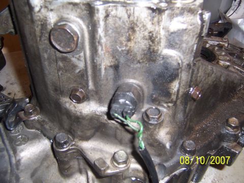 1994 Ford Probe - Transmission component with electrical sensor and wiring. Date stamp visible: 08/10/2007.