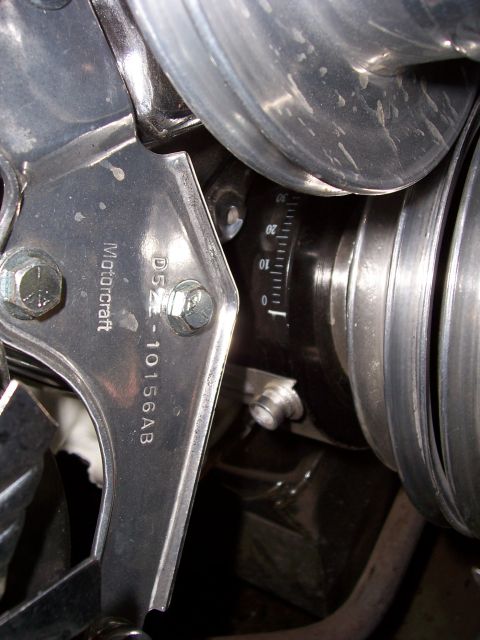 1978 Ford Mustang II - Close-up of a Motorcraft engine part with a visible part number and measurement scale.