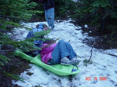 1989 Ford Bronco - The girls get a turn on the sled