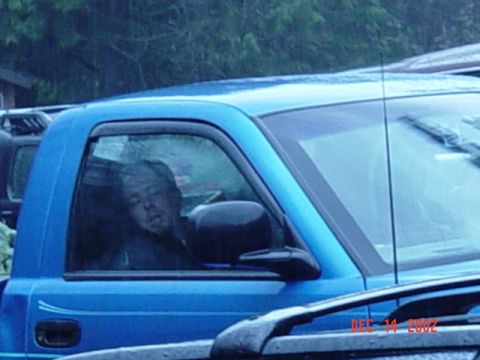 1989 Ford Bronco - Got this pic of Mike sleeping in the truck
