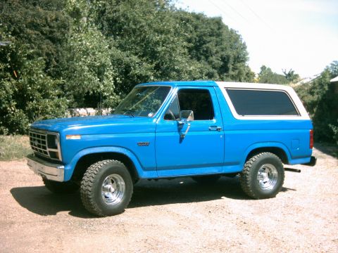 1982 Ford Bronco - This blue Ford Bronco appears to be from the early 1980s, not specifically 1982.