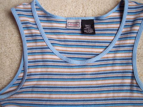 1968 Chrysler Town & Country - A striped tank top with brand tags visible, not a vehicle.