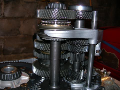 1992 Ford Taurus - A detailed view of internal transmission gears and related components, showing the complex mechanical assembly.