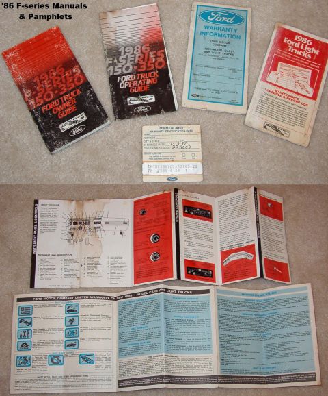 1983 Ford Bronco - Owner's Manual & Pamphlets for '86 Fseries