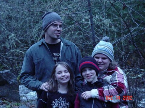 1989 Ford Bronco - A family poses for a photo in a wooded area, with a date stamp of DEC 14 2002 visible.