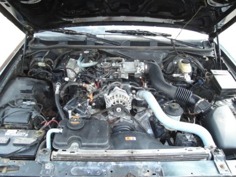 2000 Ford Crown Victoria - Engine bay of a 2000 Ford Crown Victoria, showing the V8 engine and associated components.