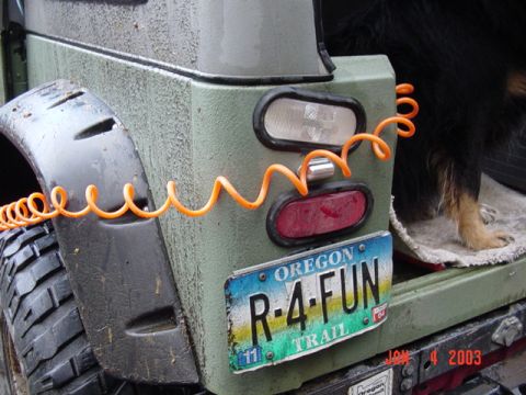 1989 Ford Bronco - Custom taillights in the Rinolined body with cut out flares