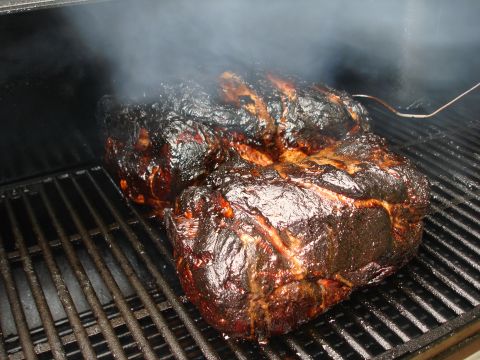 1994 Ford Bronco - pork on the smoker