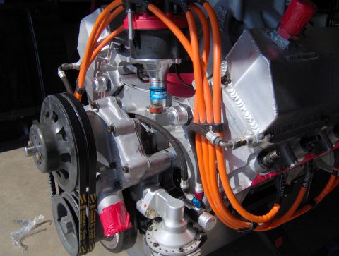 1978 Ford Bronco - Custom V8 engine assembly with performance parts, including an aluminum intake and braided fuel lines.