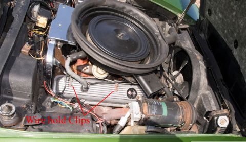 1973 Chevrolet Corvette - Aluminum valve cover wire hold clips