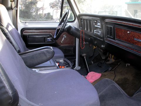 1979 Ford Bronco - The interior of a 1979 Ford Bronco shows its classic dashboard and seating arrangement.