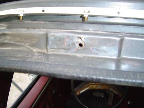 1986 Ford Bronco - These holes are striped and must be repaired before attaching/making the rail to hard top mount brackets.