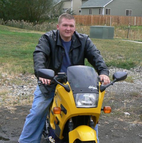 2006 Ford E350 - Me on my '02 Ninja after installing mirrors, levers, and bar ends.