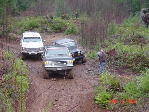 1989 Ford Bronco - The 3 of us at the bottom of the next hill