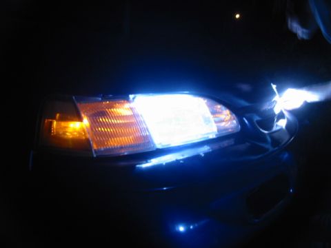 1995 Ford Thunderbird - Illuminated headlight assembly on a 1995 Ford Thunderbird.