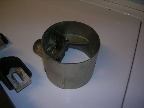1975 Ford Ranchero - A metal exhaust pipe part is shown with a mounting bracket and internal components.