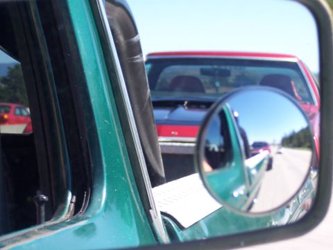1972 Ford Ranchero - Driving on a highway with other vehicles on the road.
