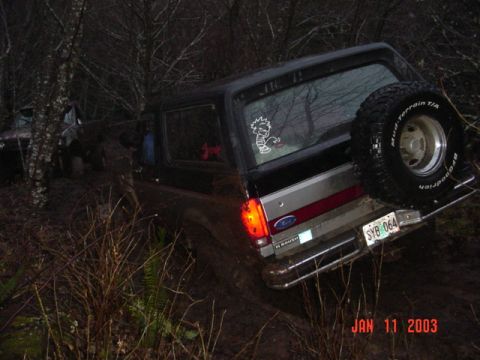 1989 Ford Bronco - A toyota came to the rescue...With dual spools he was able to climb the trail to where I was and hook to me with his winch while Todd pulle…