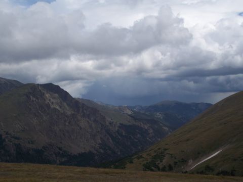 1972 Ford Ranchero - Mountain landscape with dramatic clouds overhead.