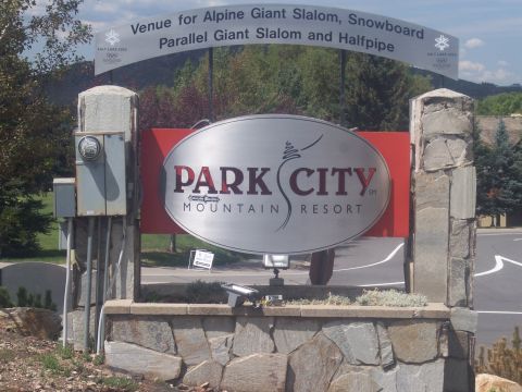 1972 Ford Ranchero - Entrance sign for Park City Mountain Resort, a venue for Olympic skiing events.