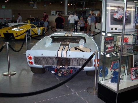 1972 Ford Ranchero - Rear view of a Ford GT40 race car on display, with another GT40 visible behind it.