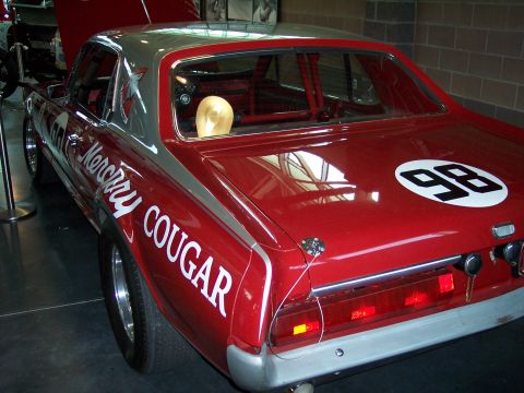 1972 Ford Ranchero - This Mercury Cougar features a distinctive two-tone paint scheme and racing decals, including the number 98.