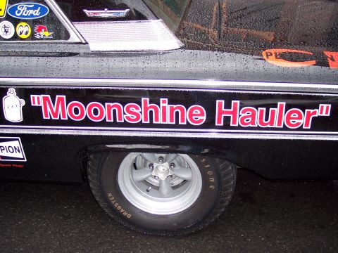 1972 Ford Ranchero - This vehicle features custom text and drag tires, suggesting a performance modification rather than a specific model year.