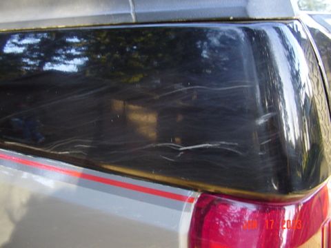 1989 Ford Bronco - Scratches on the back where it hit the same dirt on the way out
