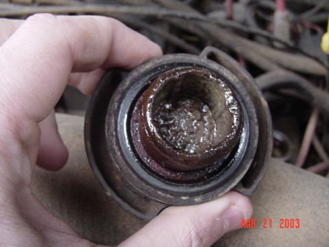 1989 Ford Bronco - Inside of my oil fill cap, Kinda foamy looking
