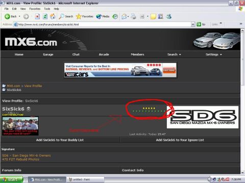 1989 Ford Probe - This is a screenshot of a web forum profile page, not a photo of a vehicle.