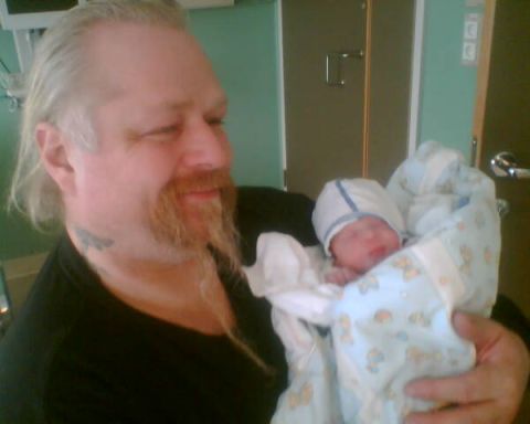 1972 Ford Ranchero - Me and my grandson 1 hour old (him)he he 4,3 pounds but now much bigger.