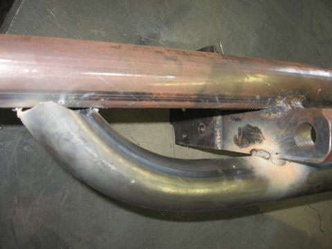 1991 Ford Bronco - Detail of a custom-fabricated rear bumper section, showing the welding and metalwork.